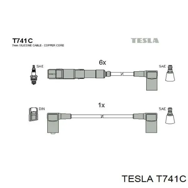 Высоковольтные провода T741C Tesla