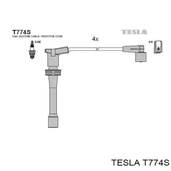Высоковольтные провода T774S Tesla
