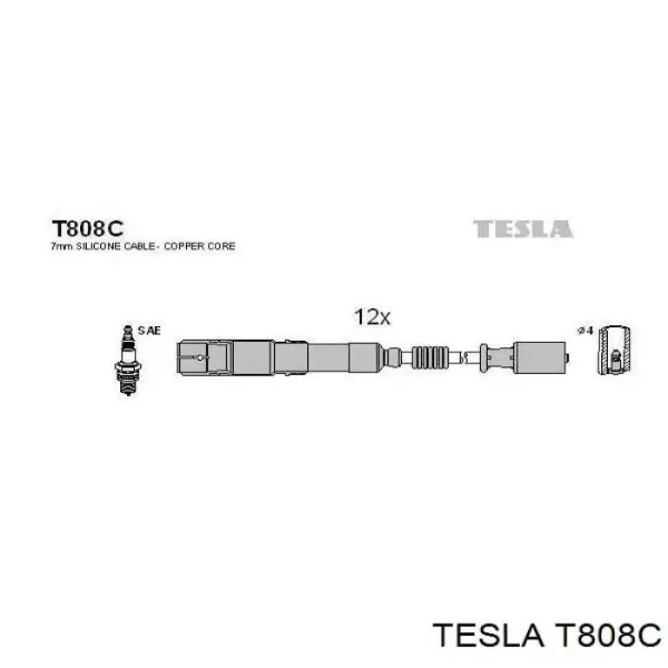 Высоковольтные провода T808C Tesla