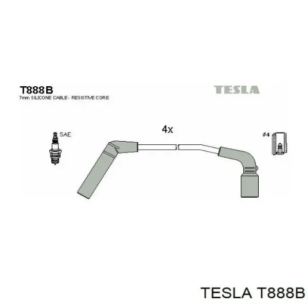 Высоковольтные провода T888B Tesla