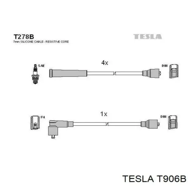 Высоковольтные провода T906B Tesla
