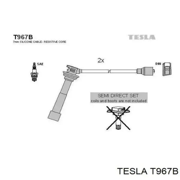 Высоковольтные провода T967B Tesla