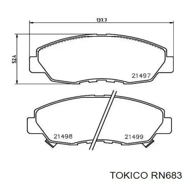 Передние тормозные колодки RN683 Tokico