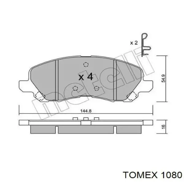 Передние тормозные колодки 1080 Tomex