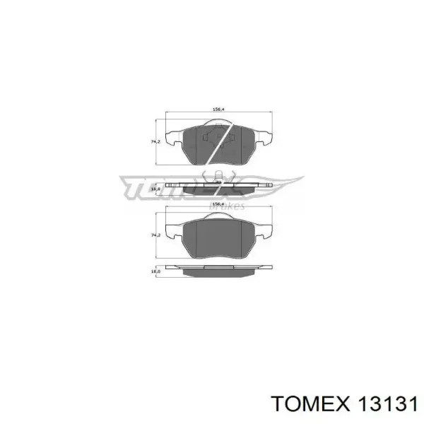 Передние тормозные колодки 13131 Tomex