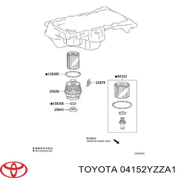 Купить 04152YZZA1 Toyota Фильтр центробежный очистки масла