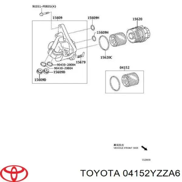 Фильтр очистки масла центробежный Toyota 04152YZZA6 цена, от