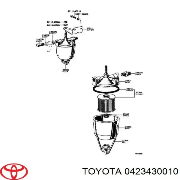 Масляный фильтр 0423430010 Toyota