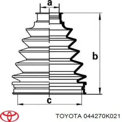 Пыльники ШРУСов передней полуоси, комплект TOYOTA 044270K021