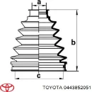 Пыльник шруса наружный TOYOTA 0443852051 Пыльник шруса наружный TOYOTA 0443852051