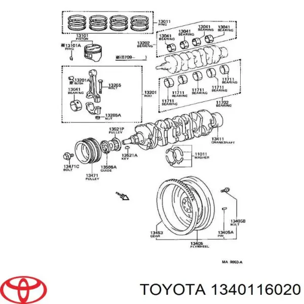 Коленвал 1340116020 Toyota