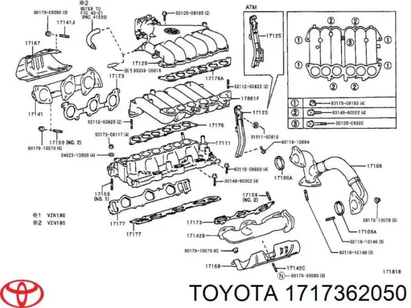 Прокладка коллектора Toyota Land Cruiser 90