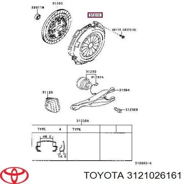 Корзина диска сцепления Toyota 3121026161