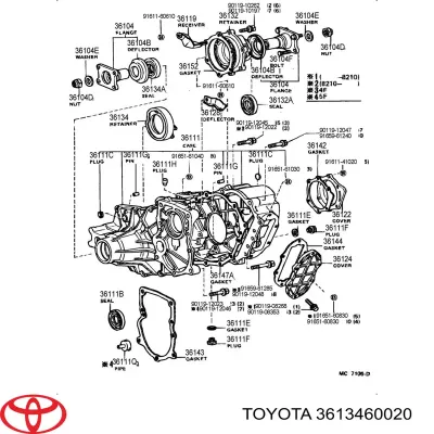 Подшипник дифференциала переднего моста TOYOTA 3613460020