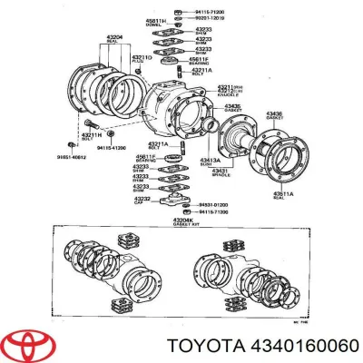 Цапфа (поворотный кулак) передний TOYOTA 4340160060