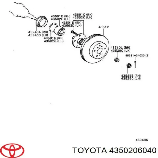 Передняя ступица 4350206040 Toyota