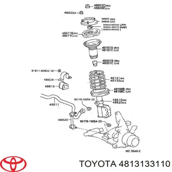 Передняя пружина 4813133110 Toyota