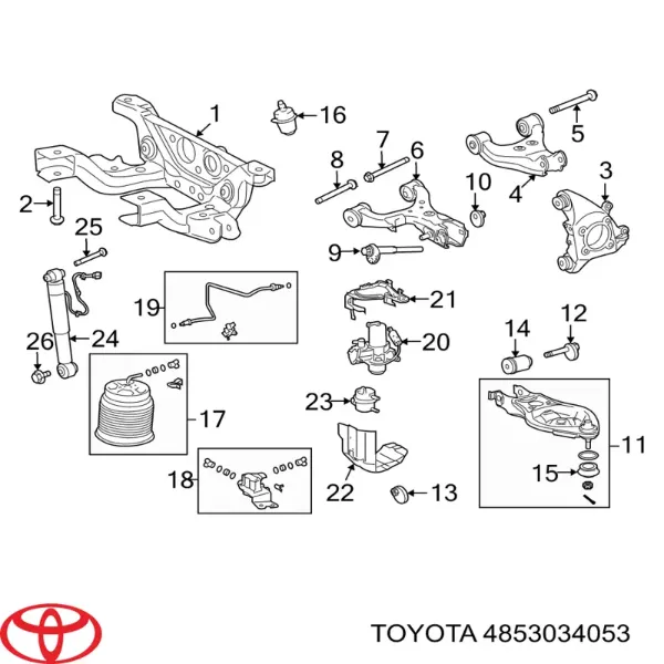 Стойка амортизатора задняя Toyota 4853034053 цена, от