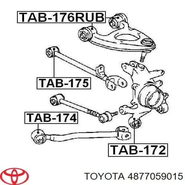 Сайлентблок заднего верхнего рычага 4877059015 Toyota