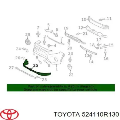 Защита передняя "кенгурятник" TOYOTA 524110R130