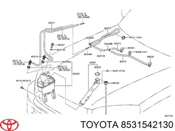 Бачок омывателя 8531542130 Toyota