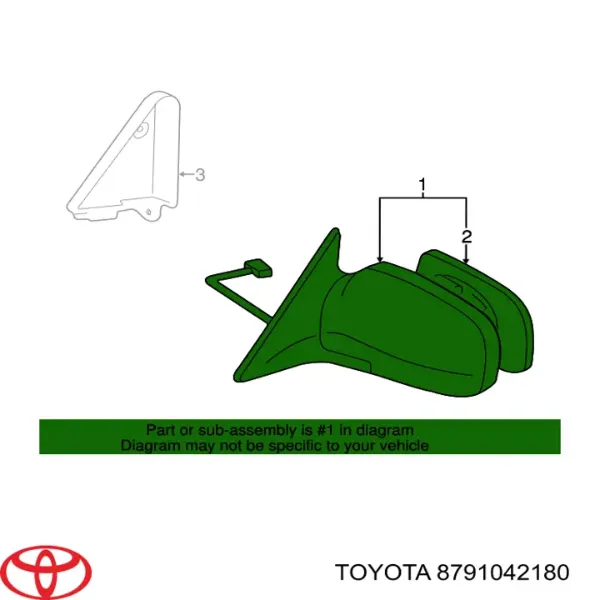 Правое зеркало Toyota RAV4 I