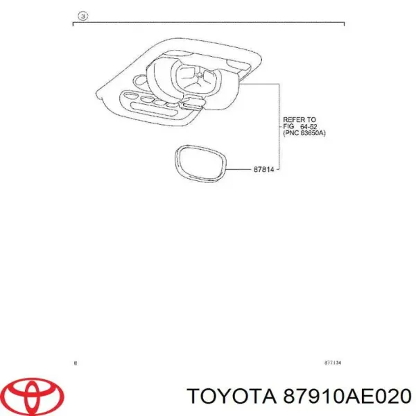 Правое зеркало 87910AE020 Toyota