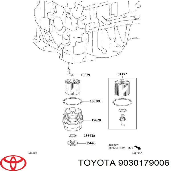Купить 9030179006 Toyota Кольцо крышки масляного фильтра внутреннее