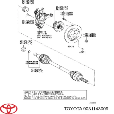 Сальник полуоси заднего моста TOYOTA 9031143009