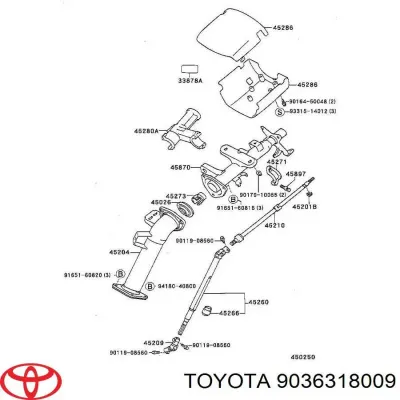 Подшипник рулевой колонки TOYOTA 9036318009