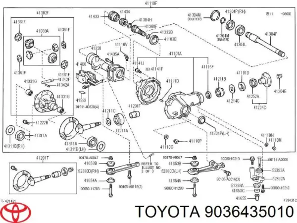 Подшипник дифференциала переднего моста BSM354126AJ Koyo