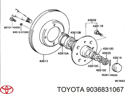 Подшипник ступицы передней внутренний TOYOTA 9036831067