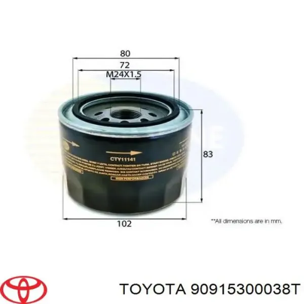 Купить 90915300038T Toyota Фильтр центробежный очистки масла