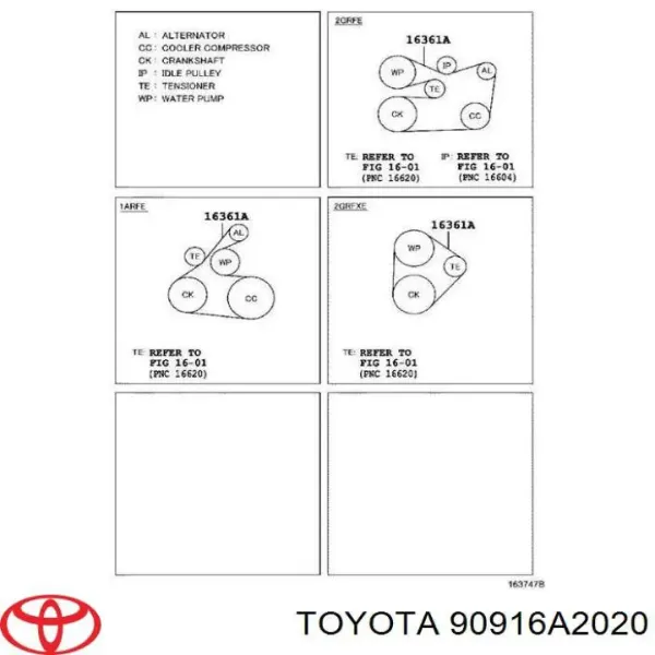 Ремень генератора 90916A2020 Toyota