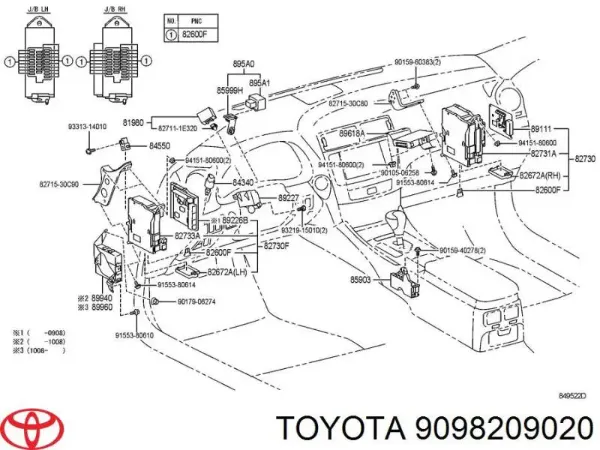 9098209020 Toyota Предохранители электрических цепей