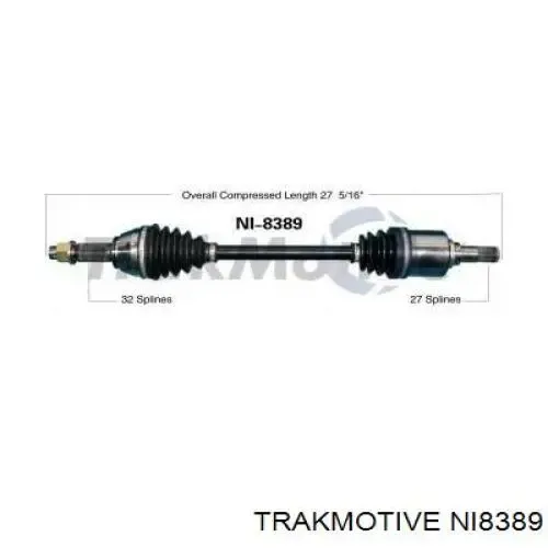 Левая полуось NI8389 Trakmotive/Surtrack