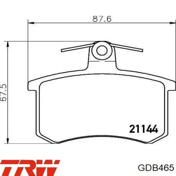 Задние тормозные колодки GDB465 TRW