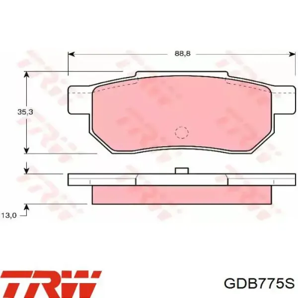 Задние тормозные колодки GDB775S TRW
