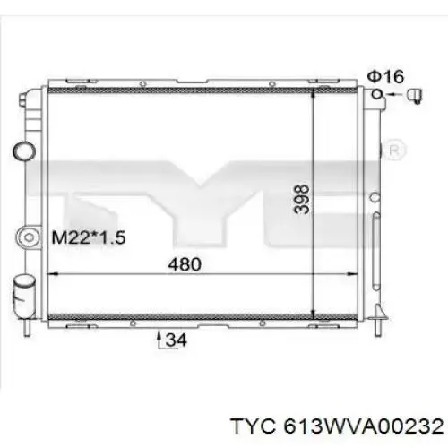 Радиатор 613WVA00232 TYC