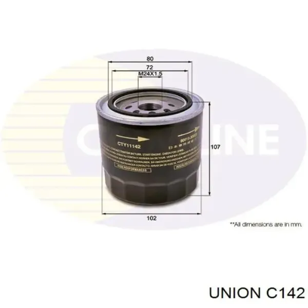 Фильтр очистки масла центробежный Union C142 цена, от