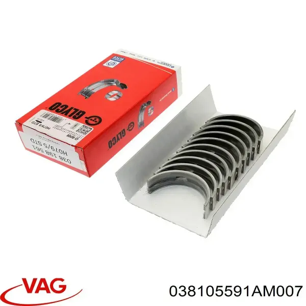 Вкладыши коленвала коренные, комплект, стандарт (STD) 038105591AM007 VAG