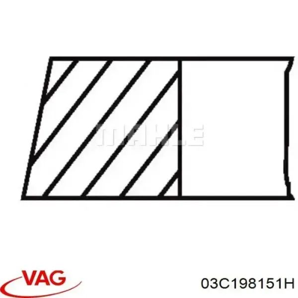 Комплект поршневых колец на 1 цилиндр, стандарт 028RS101030N0 Mahle Original