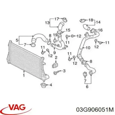 Датчик давления наддува VAG 03G906051M