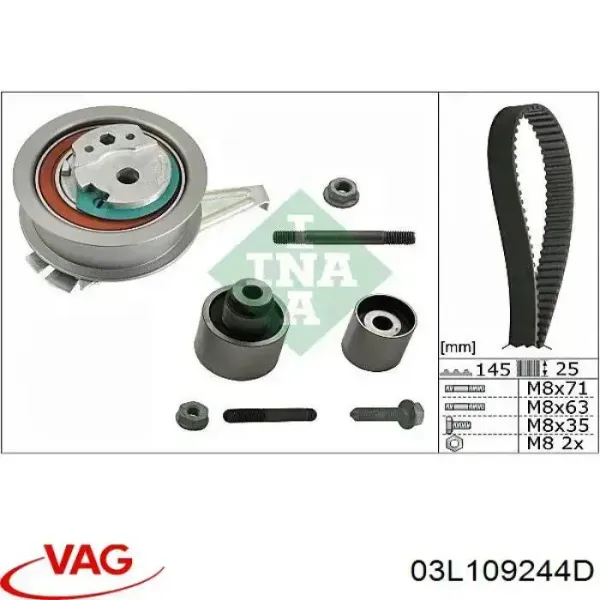 Паразитный ролик ГРМ 03L109244D VAG