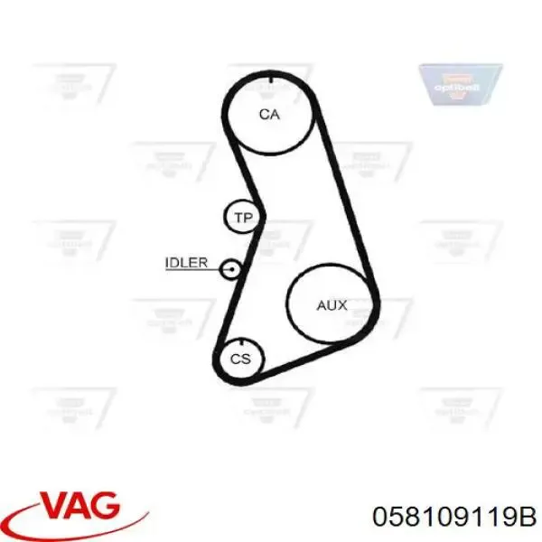Зубчатый ремень VAG 058109119B цена, от