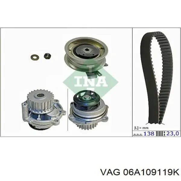 Купить 06A109119K VAG Ремень газораспределительного механизма