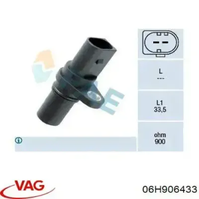 Датчик положения (оборотов) коленвала VAG 06H906433