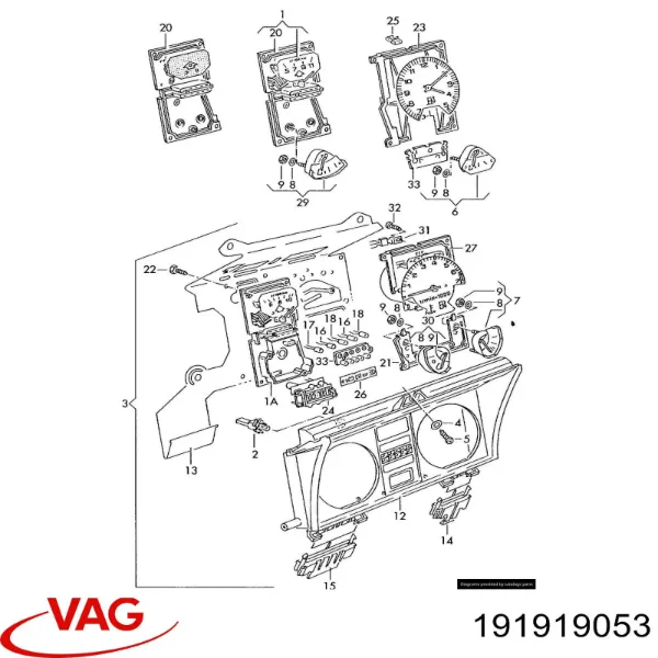 Приборная доска (щиток приборов) Volkswagen Golf 2 19E, 1G1