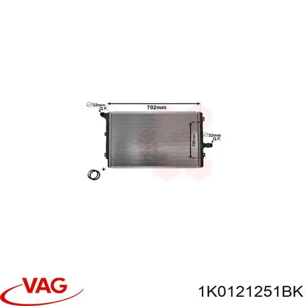 Радиатор охлаждения двигателя VAG 1K0121251BK цена, от