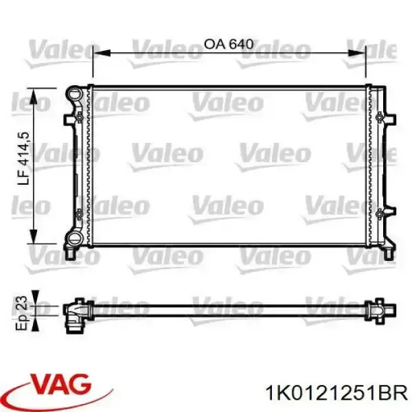 Радиатор охлаждения двигателя VAG 1K0121251BR цена, от